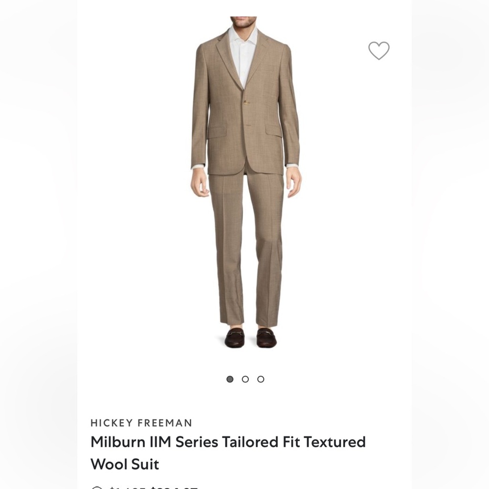 HICKEY FREEMAN
Milburn IIM Series Tailored Fit Textured Wool Suit